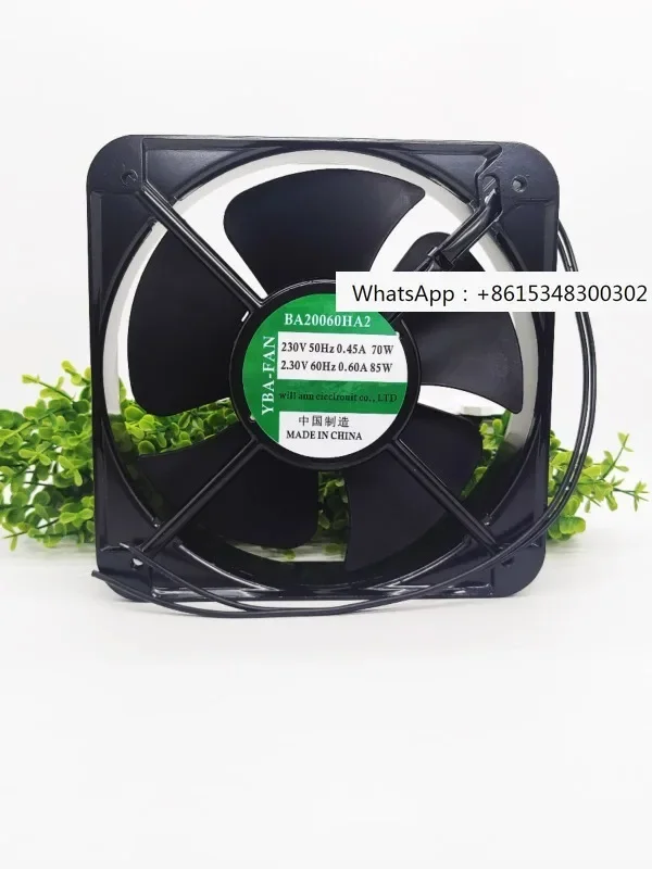 

YBA-FAN BA20060HA2 220 В 0,45 А 20060 Вентилятор охлаждения электрического шкафа на шарикоподшипнике 20 см