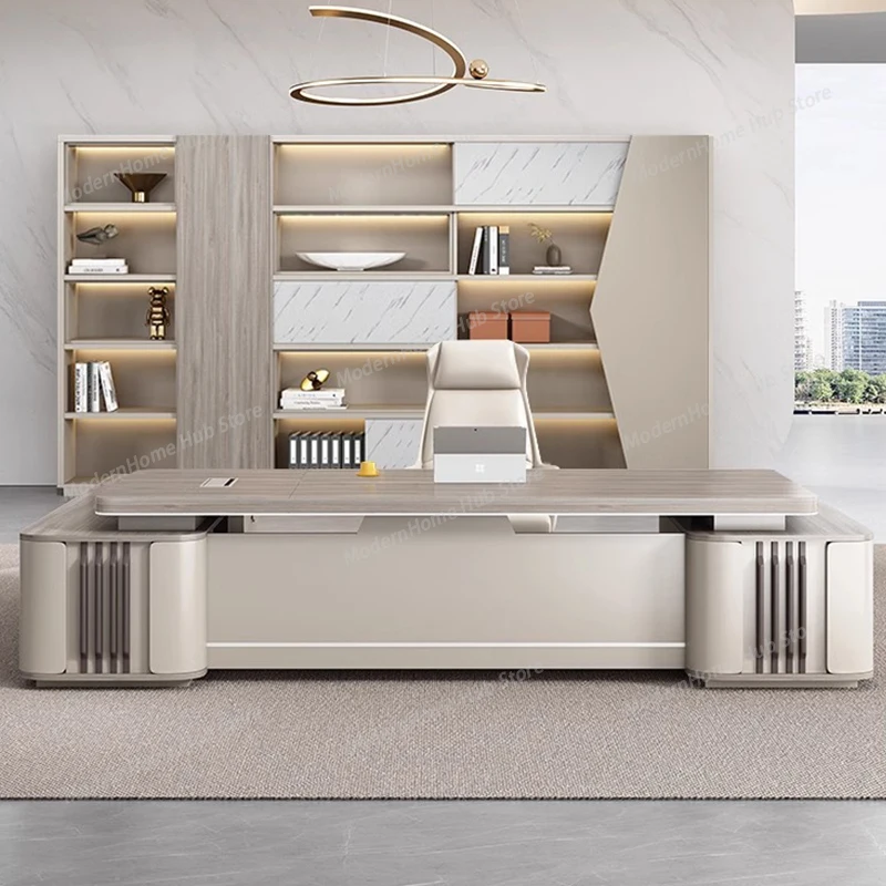 Drawers Storage Executive Desk Cheap Strong Brown Large Wood Office Desks Modern Luxury Mesas De Escritorio Office Furniture