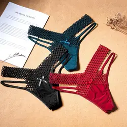 Women Panties Low Waist Hollowed Out Cross-belt See-through Women G-string Thin Strip Ladies Sling Thong Women Underpants