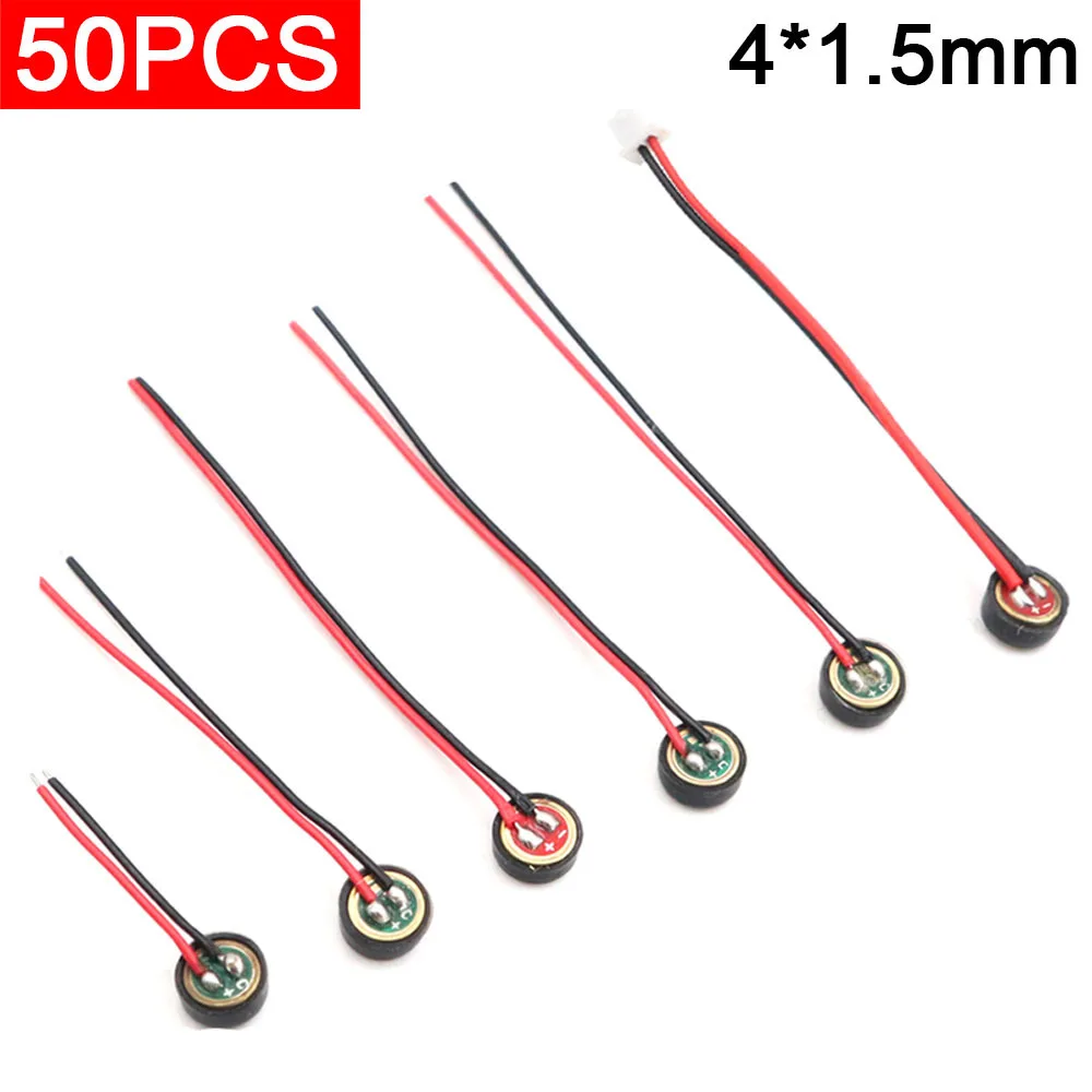 50pcs 4015 Microphone High Sensitivity 1.25MM Plug 4*1.5MM Condenser Welding Wire Plus Rubber Sleeve High Sensitivity Microphone