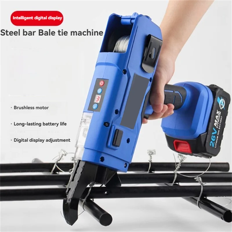 

Rebar Tier Binding Machine 8-32/30-58mm 2200/5200mAh Automatic Rebar Tying with 2 Battery Wire Pliers Electric Tying Machine