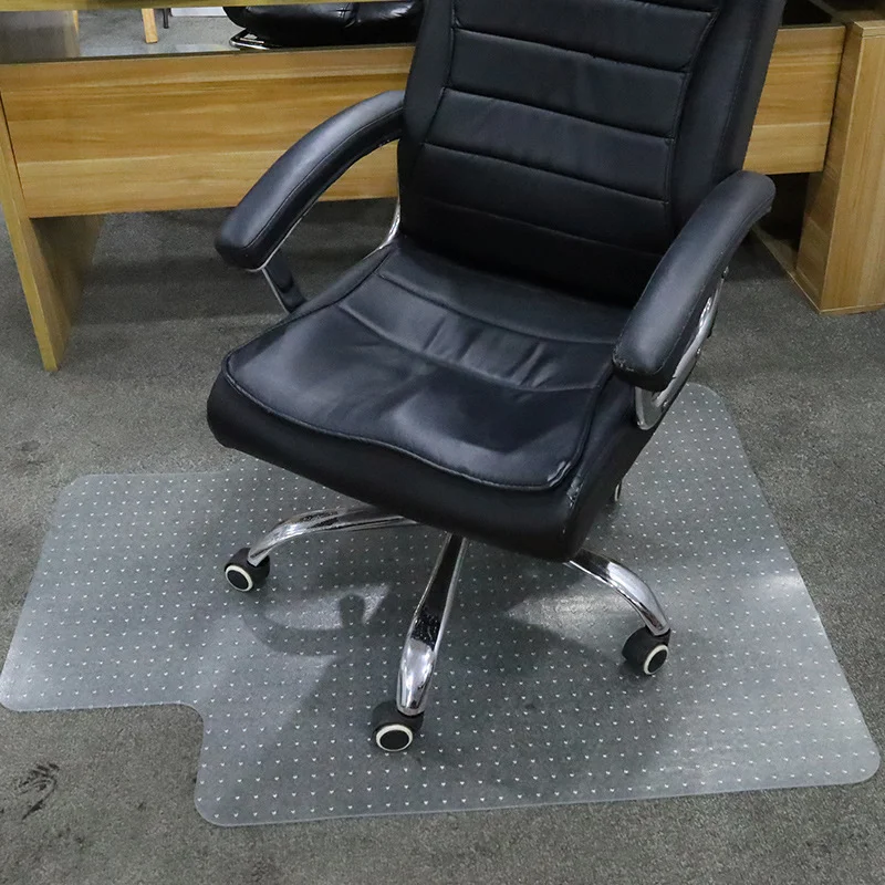 High Quality 2mm Low Lint and Lint Free Carpet Flooring PVC Office Chair Mat Computer Desk Mat with Riveted Extended Edge