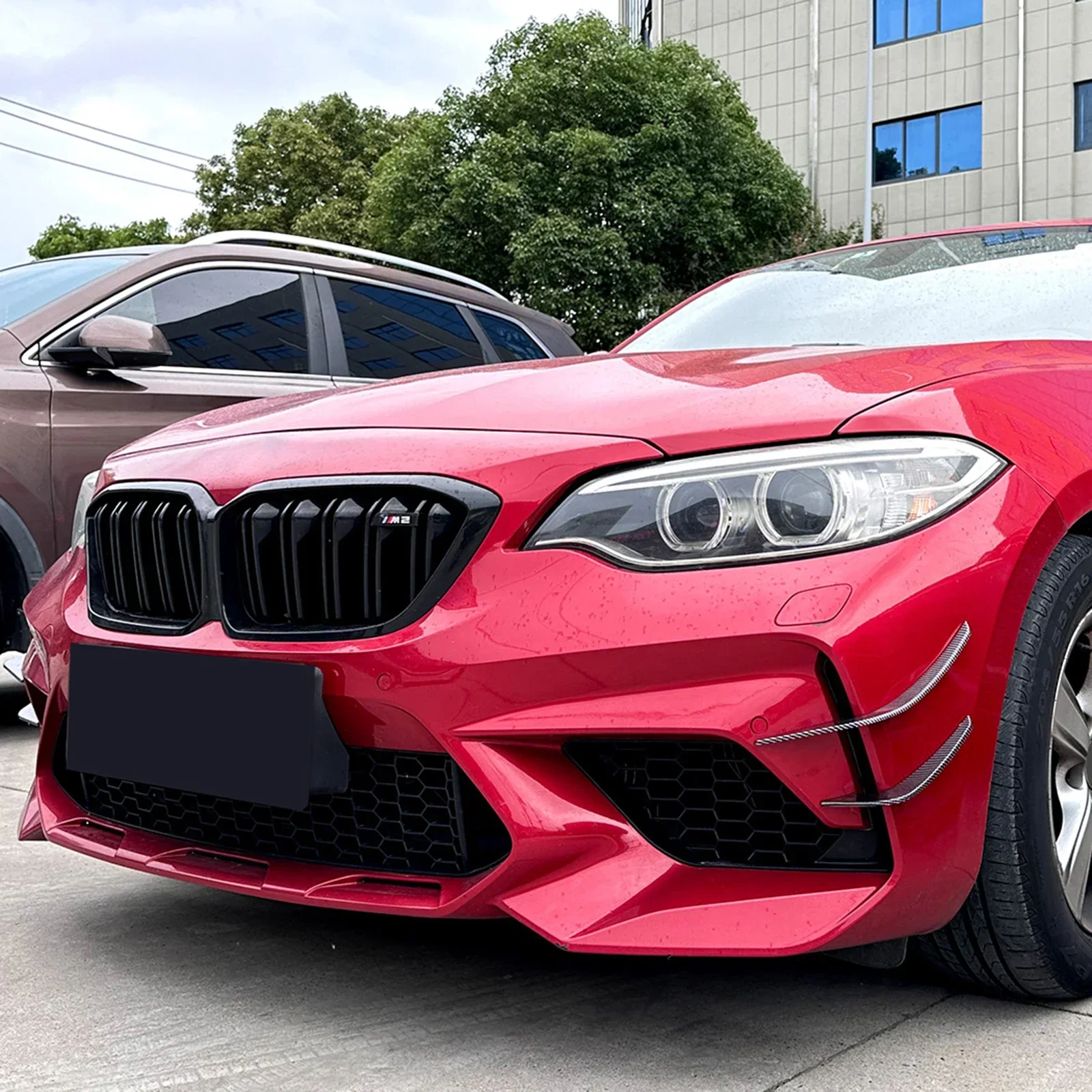 New！ For BMW 2 Series M2 F87 2016-2021 Front Bumper Side Air Vent Trims Car Fog Light Intake Frame Cover Spoiler Canards Splitte