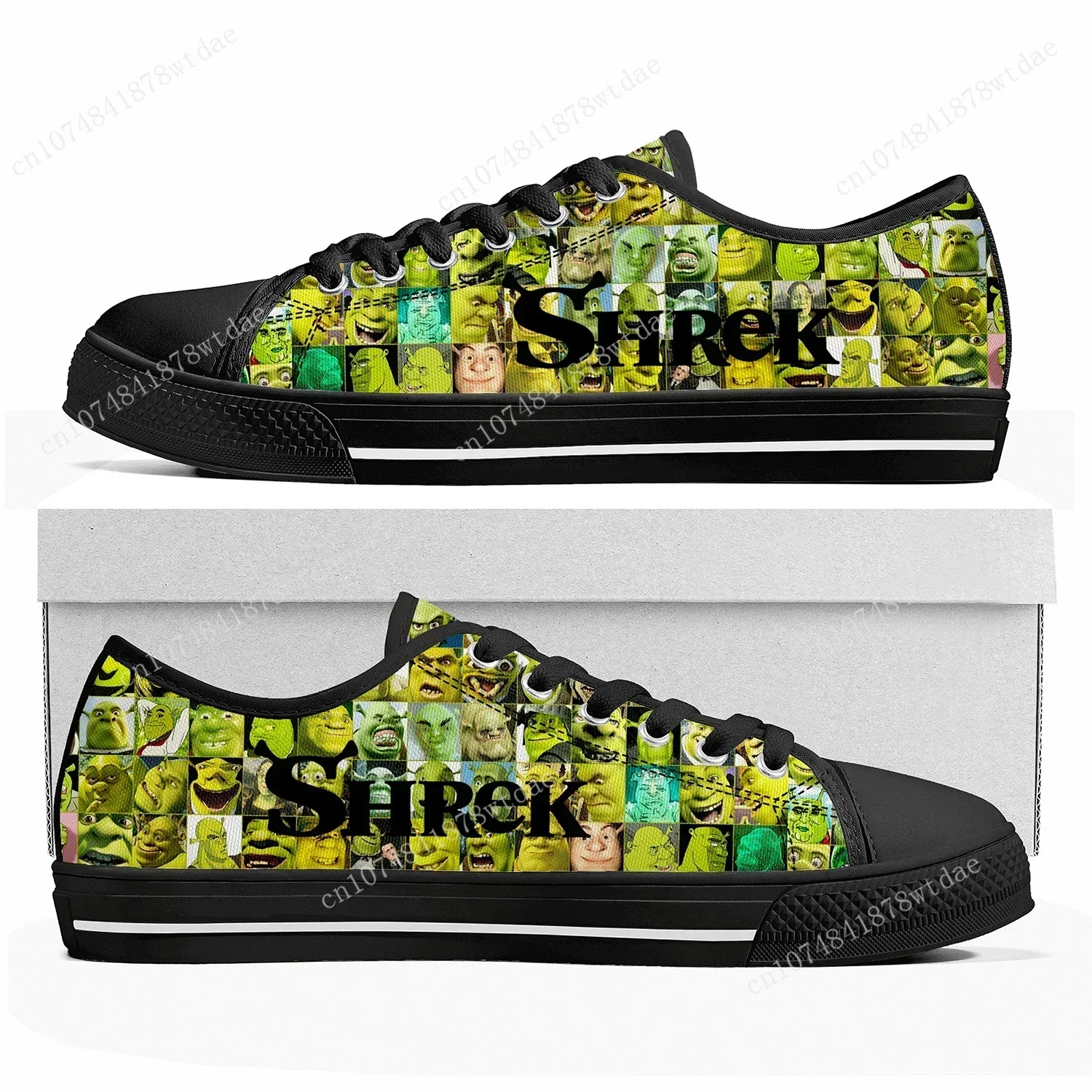 S-Shrek Low Top Sneakers Womens Mens Teenager High Quality Canvas Sneaker Casual Anime Cartoon Comics Manga Customize Shoes