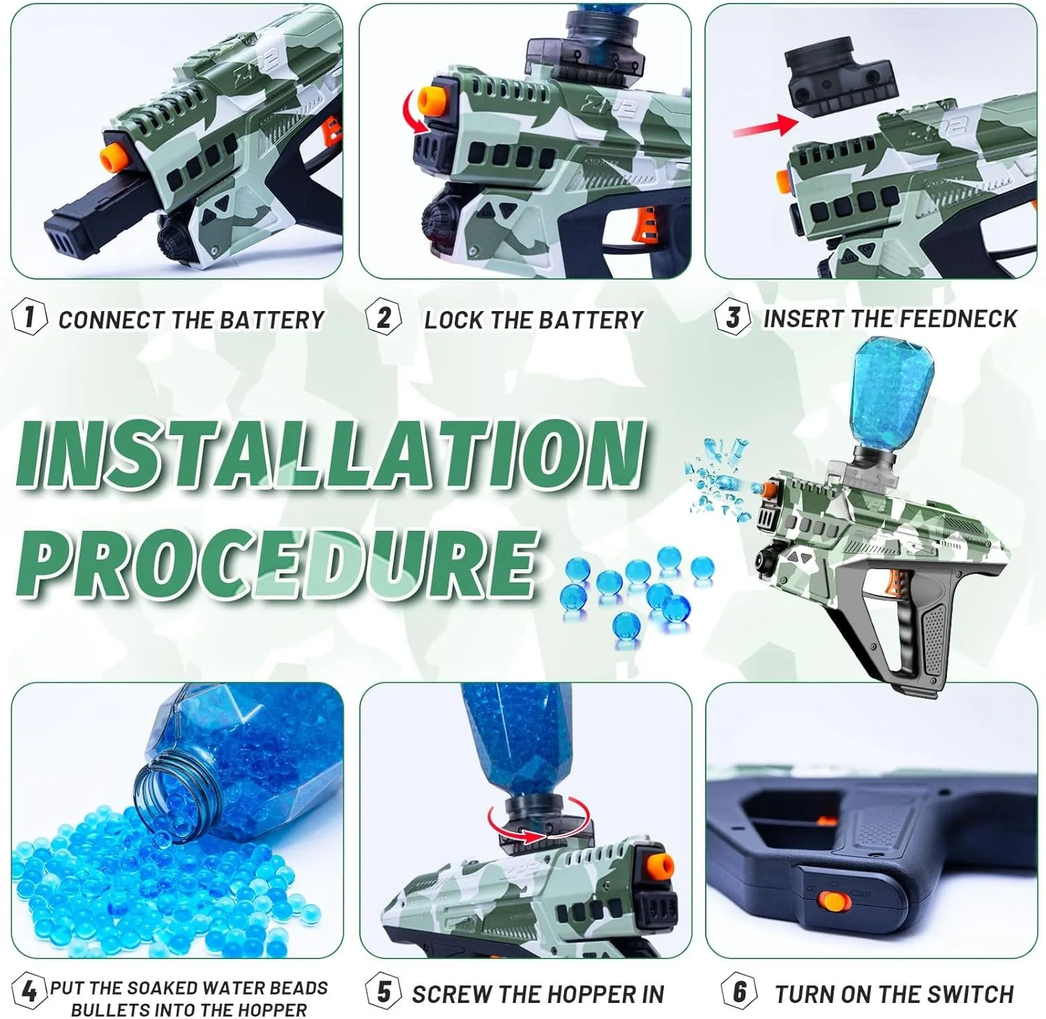 충전식 전기 블래스터 - 팀 전투를 위한 자동 야외 장난감 총 - 이상적인 선물(총알은 포함되지 않음)