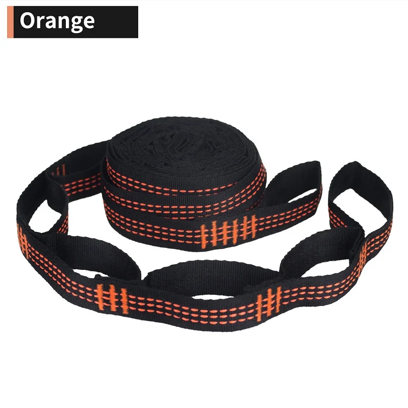 2 Pieces/set of Hammock Straps 5 Rings High Load-bearing Bartacks for Outdoor Hammock Reinforcement Straps