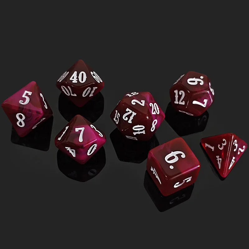 7Pcs/Set Acrylic Electroplating Dice New Polygonal DND Dice Role Playing Table Games Accessories Tabletop Role-Playing Game Gift