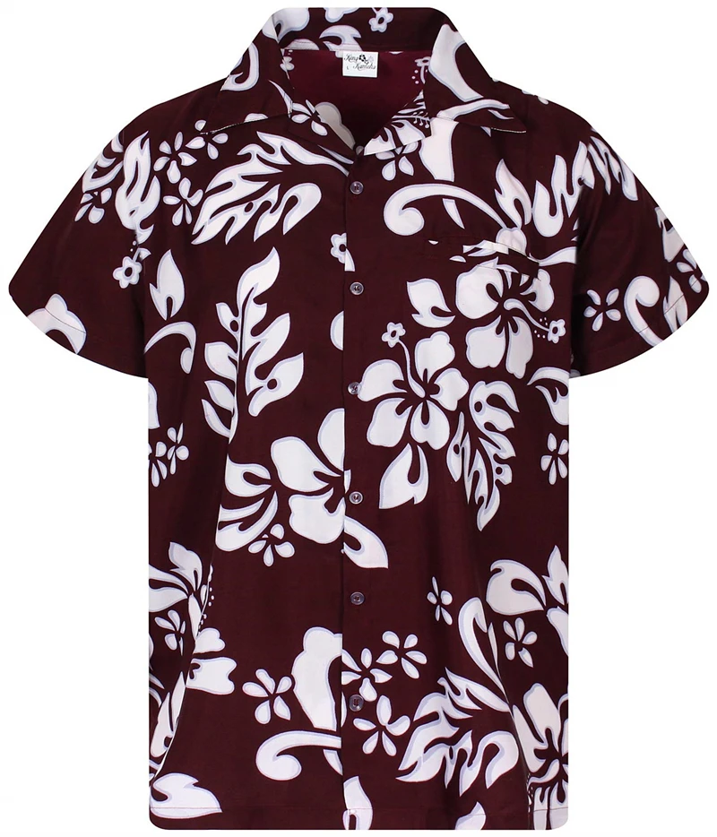 Hawaiian Shirt Men Funky Casual Button Down Shortsleeve Unisex Flowers Beach Flower Hibiscus Tees Streetwear Shirts Wholesale