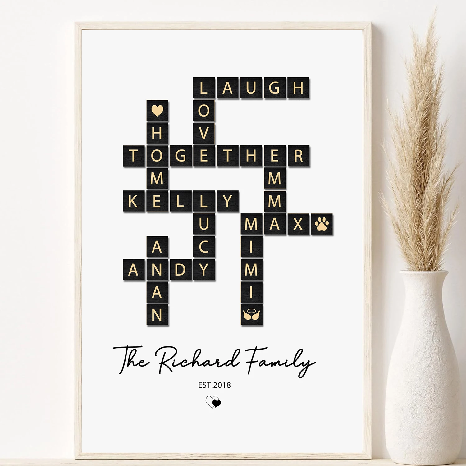 

Your Family Name Personalized Gift Wall Art with Custom Poster Any Size Print Canvas Painting Decoration Picture for Living Room