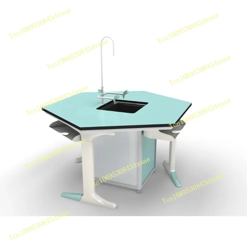 School Commercial Laboratory Furniture Type and Commercial Lab Table Island Lab Bench with Cabinets with Sink and Faucet