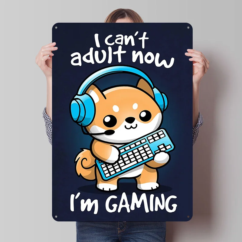 Gamer Cant Adult Poster Gaming Vintage Wall Art Metal Sign Customized Tin Plaque for Man Cave Decor Room Decoration At Home Men