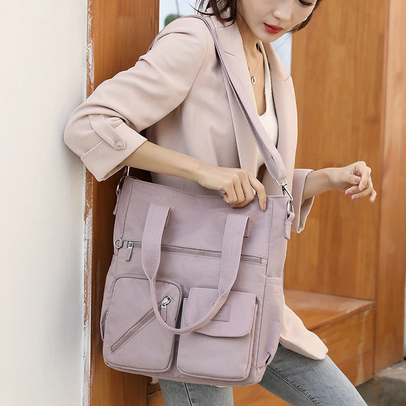 Large capacity Nylon Women Shoulder bag Female Handbag CrossBody Bag Ladies tote Bag Purse Top-handle Bag can load A4