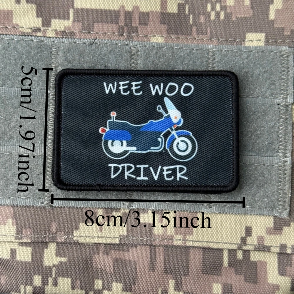 Parche táctico militar motocicleta con velcro – Wee Woo Driver - imagen 3