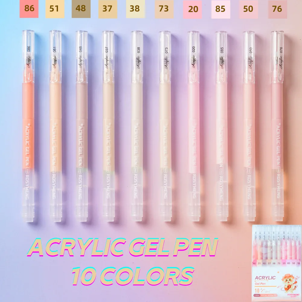 ROSYMENG 10/160 Kleuren Gelpennen, Acrylverf Handboek Pen Set, Multicolor Neutrale Pen, Schrijf- en Tekenmarkers voor Studenten
