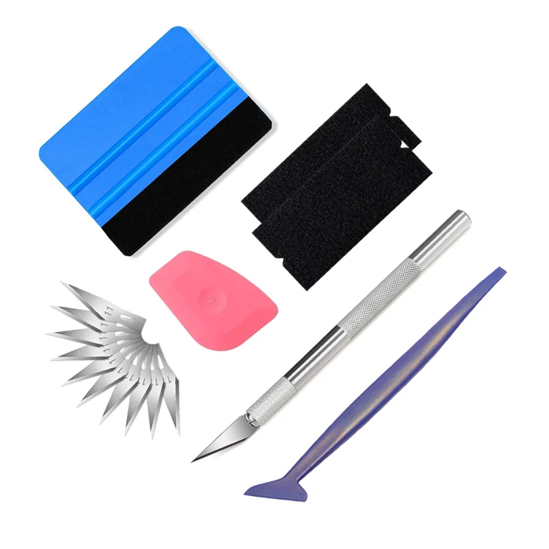 16pcs/set Car Wrapping Tools Kit Vinyl Scraper Cutter Film Squeegee Vinyl Spatulas Plastic Wrap Tools Window Tinting Tools