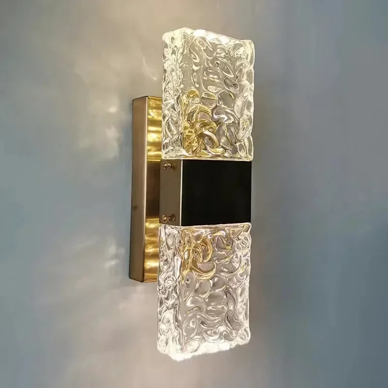 

SANDYHA Modern Glass LED Wall Lamp Elegant Design for Living Room Study Staircase Hallway Bedside Lighting Fixture Home Decor