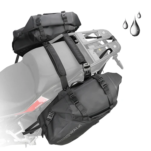 Imagen 2 del producto Bolsa para motocicleta, bolsa seca para exteriores, impermeable, 28L, 48L, bolso de hombro, buceo, natación, senderismo, conducción, bolsa trasera de viaje, impermeable