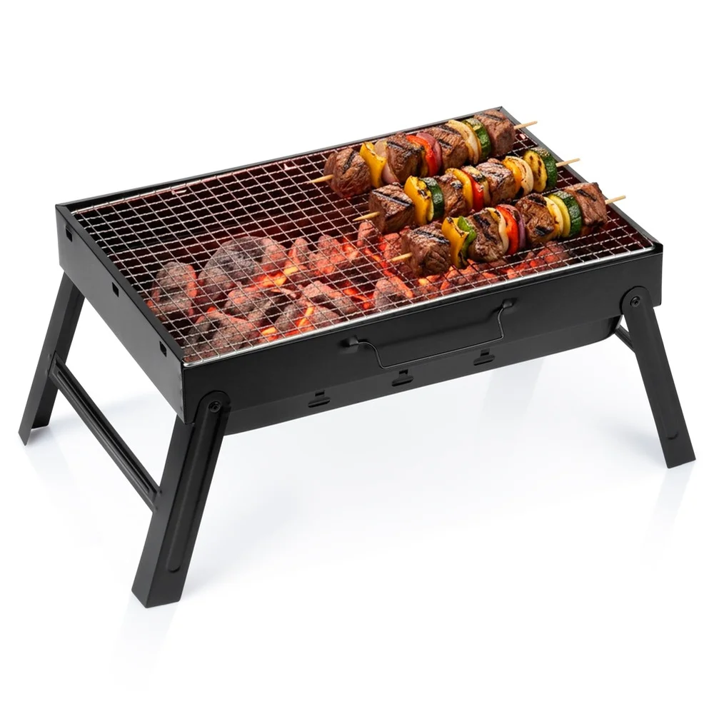Houtskoolgrill Opvouwbare Draagbare Koffer 51x30x23 cm Buiten Houtskoolgrill Voor Balkon Terras Buiten Kamperen Picknick Bi Compacte Grill Gemakkelijk Transport Opbergen