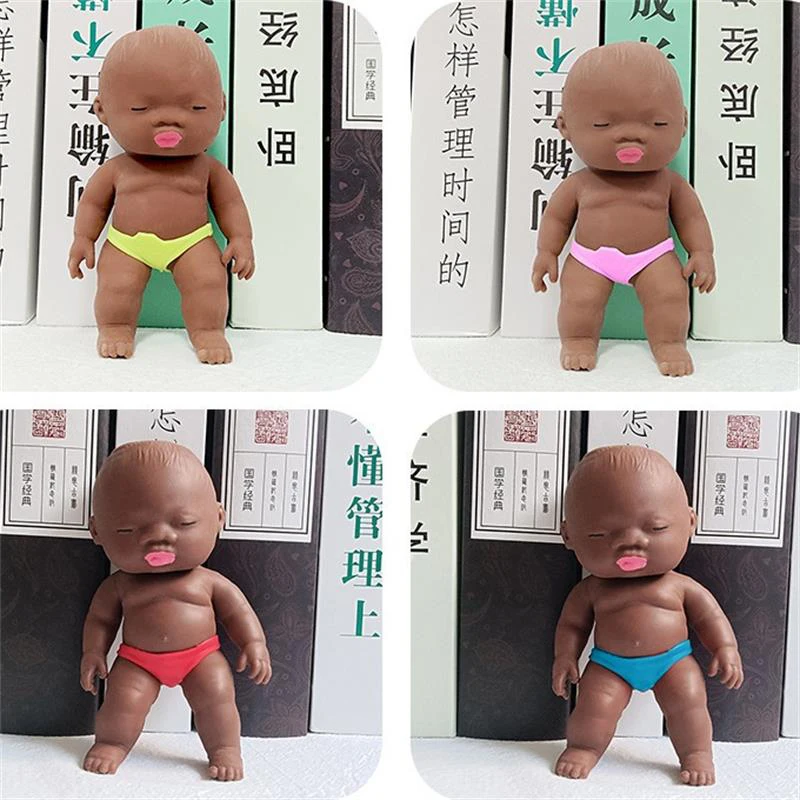 Cute Funny Black Baby Doll Pinch Decompression Toys Creative Soft Squeeze Slow Rebound Toy Relaxed Relief Party Tricky Toys Gift