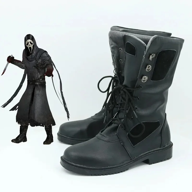 

25COSGhost Face Cosplay Shoes PU Leather Shoes Halloween Carnival Boots DBD Cosplay Prop Custom Made