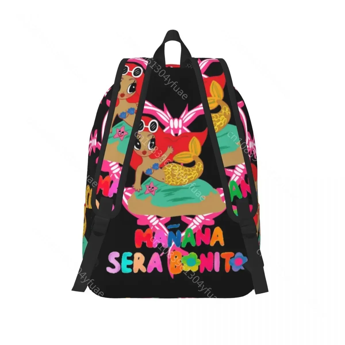 Karol G Sirenita Backpack Girl 2023 Heart Cartoon Print Backpacks Polyester Casual School Bags Cycling Custom Rucksack