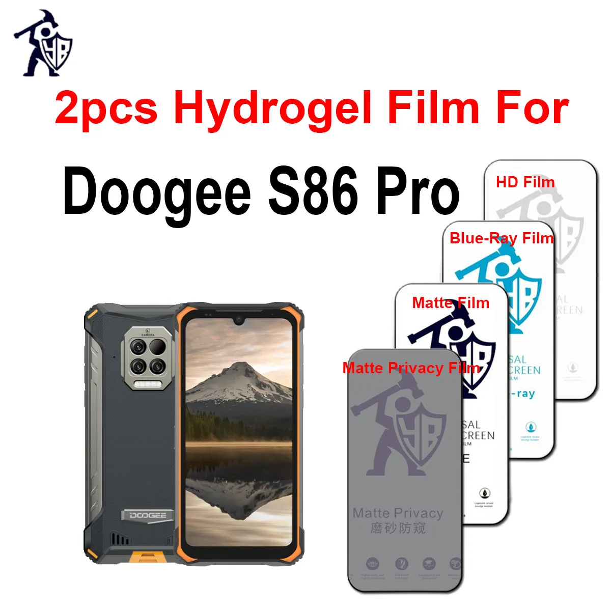 2pcs Original HD Film For Doogee S86 Pro Screen Protector Matte Privacy Protective Anti Blueray Full Cover Hydrogel Film