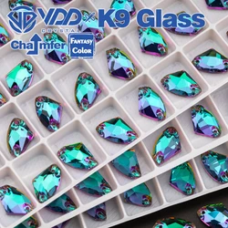 VDD Galactic 9x14mm 36Pcs Heliotrope Color Top Quality K9 Glass Sew On Rhinestones Crystal Flatback Stones Garment Decorations