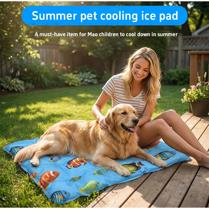 Cat dog gel pet air conditioning cooling pad  Jellyfish fish pattern safety soft pet pad Anti-skid scratch-proof pet cool pad