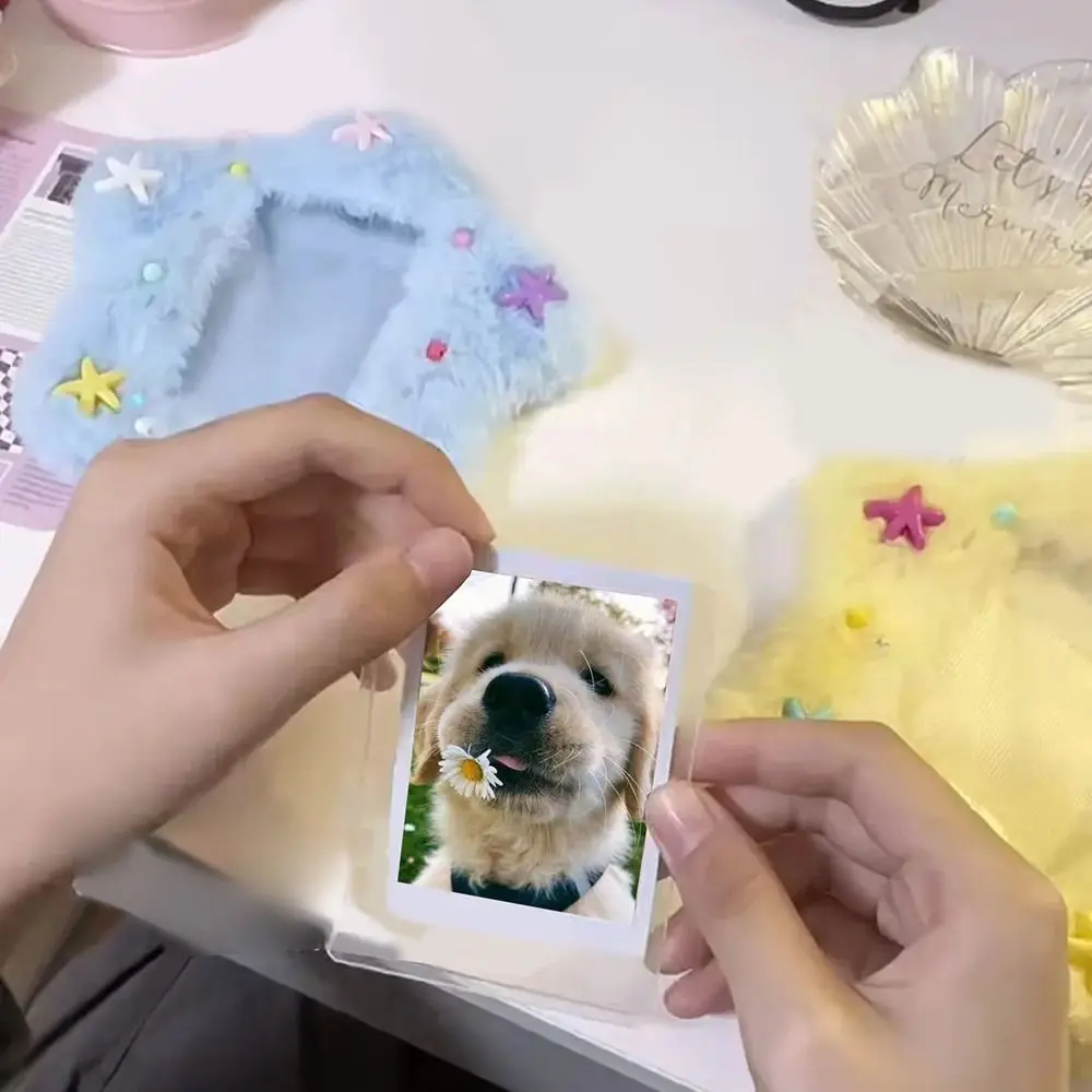 Cute Plush Photocard Case Student Card Holder Bag keychain Star Shape Photo Card Holder Idol Photos Protective Cover Cartoon