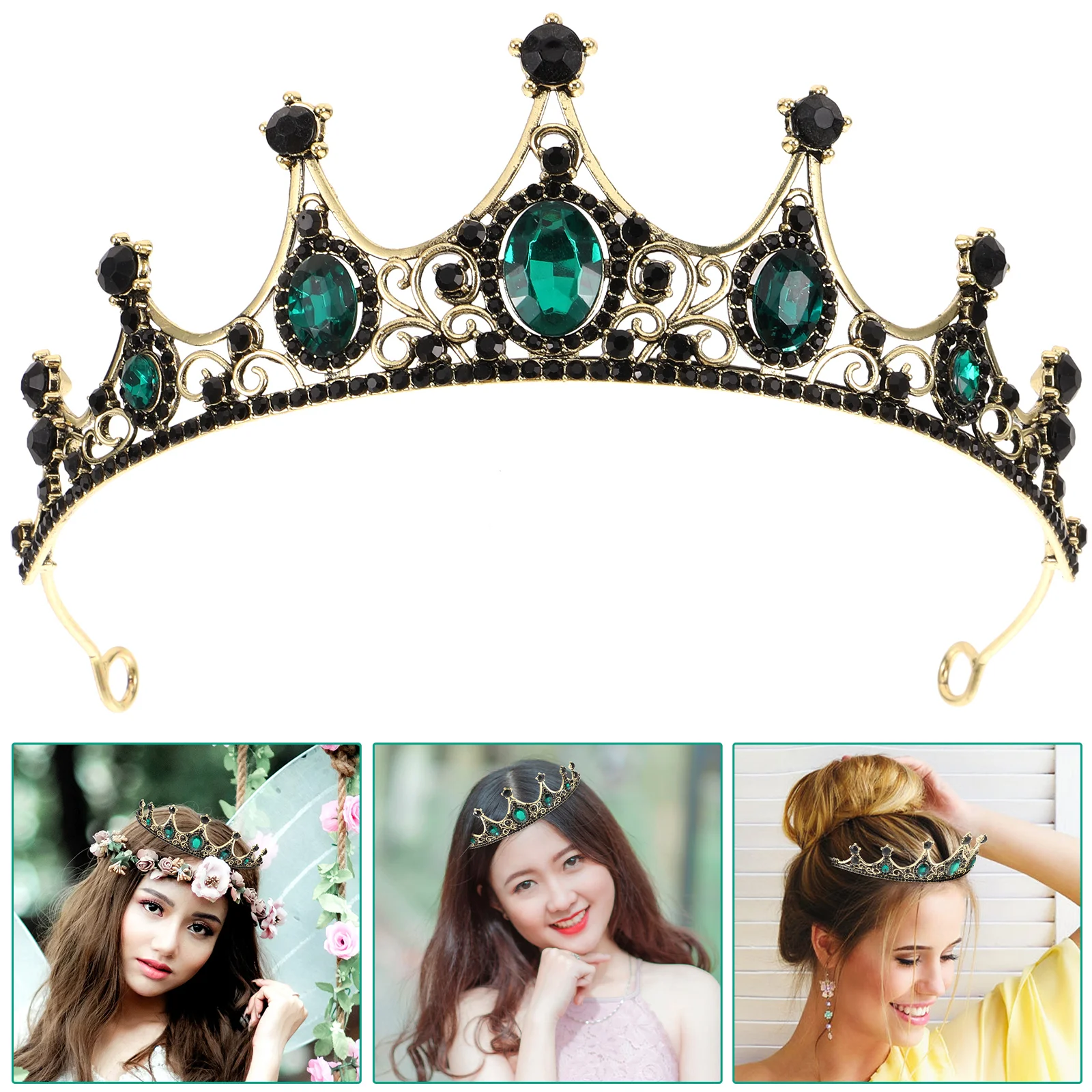 

Baroque Crown Wedding Bridal Tiara Bride Headdress Women Crystal Hair Accessories