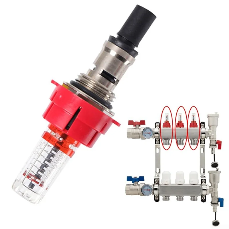 Dispositivo de control de calor de precisión del regulador del medidor de flujo del colector de calefacción por suelo radiante SOFT (3/8 x 4 piezas)