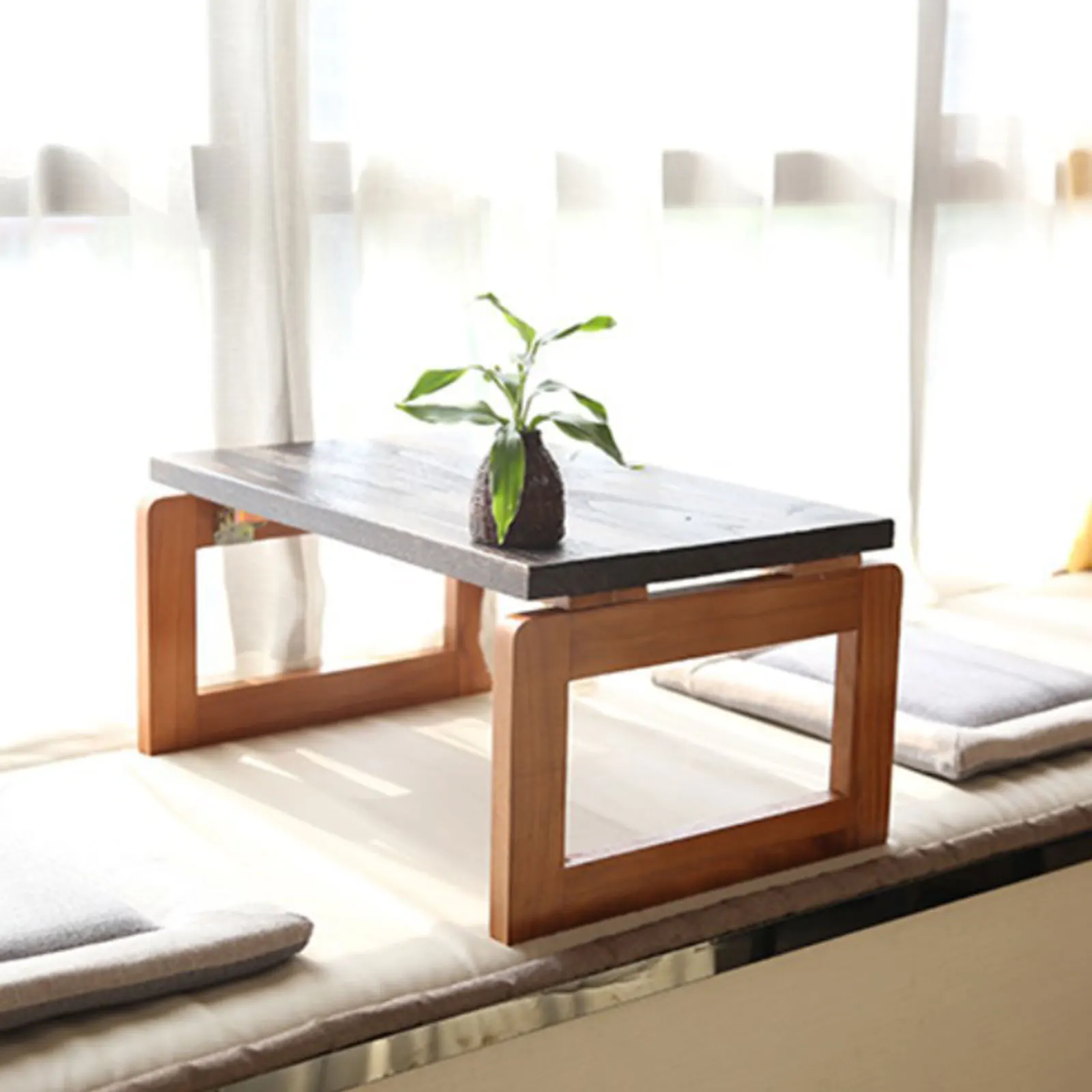 Folding Coffee Table Wooden Table Light Weight, Easy to Move Simple Installation Home Decoration, Strong Stability