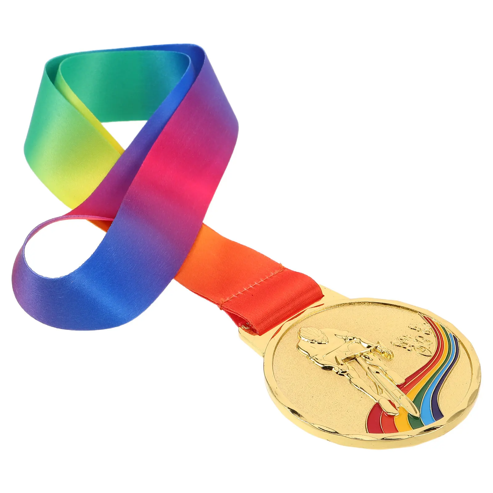 

Золотая велосипедная медаль из цинкового сплава для велосипедных гонок, награда для победителей чемпионатов, приз за первое место, с лентой, знак победы