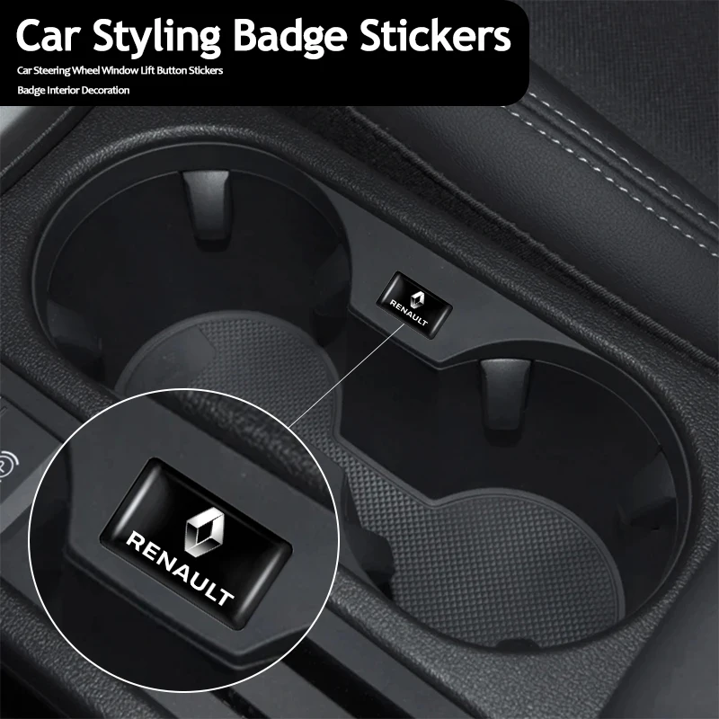 10Pcs 3D Car Styling Steering Wheel Sticker Accessories For Renault Clio Megane Logan Duster Sandero Captur Sport Fluence Kadjar