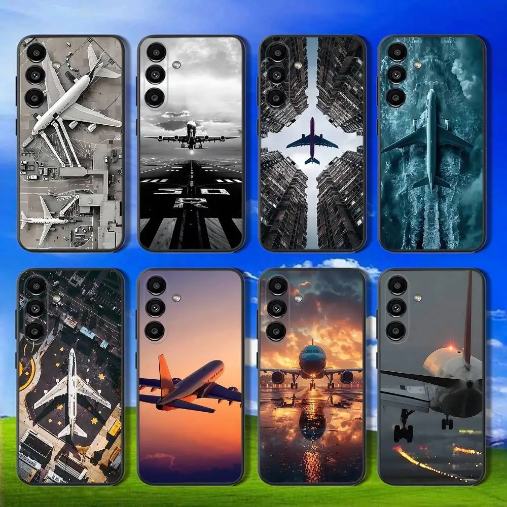 

Чехол для телефона Samsung Galaxy A13, A21s, A22, A31, A32, A52, A53, A71, A80, мягкий черный чехол в виде самолета