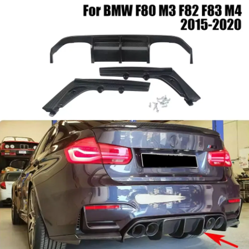 

Car Rear Bumper Diffuser for BMW F80 M3 F82 F83 M4 2015-2020 Rear Protector Guard Aprons Spoiler Splitter Auto Accessories