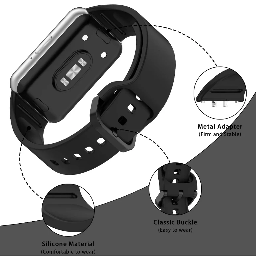 Силиконовый ремешок для Samsung Galaxy Fit3 Fit3 SM-R390, металлическое соединение, мягкий водонепроницаемый спортивный модный браслет для умных часов