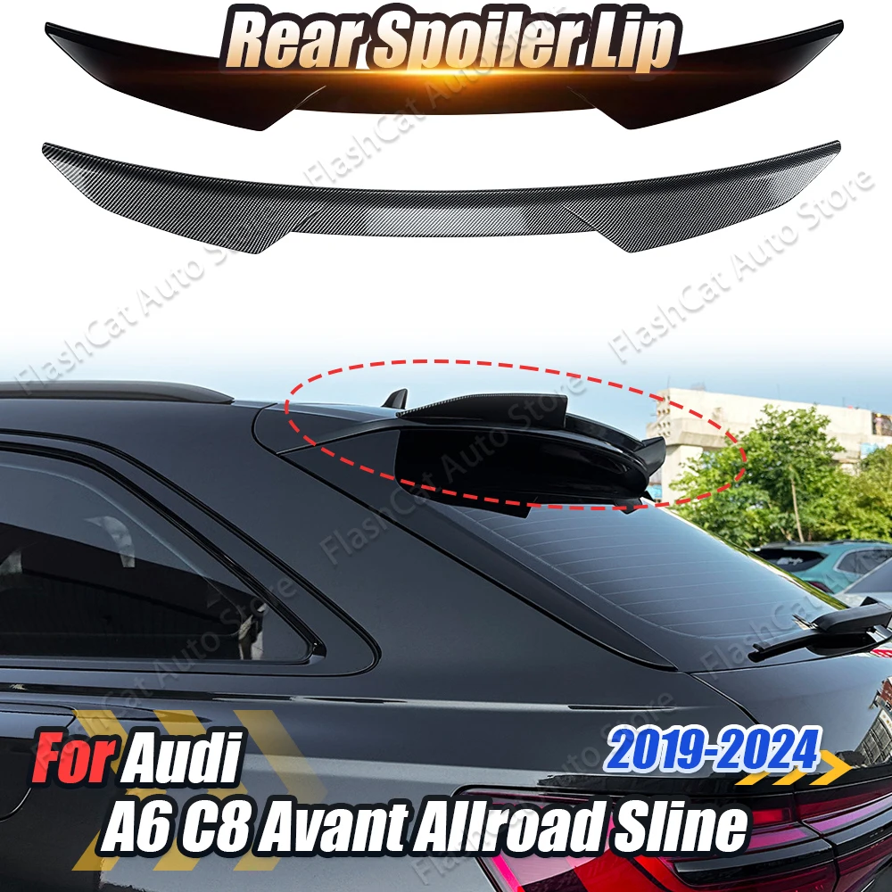 

Car Trunk Lid Trim Tail Mid & Top Wings Body Kits Rear Roof Middle Top Spoiler For Audi A6 C8 Avant Allroad Sline 2019-2024