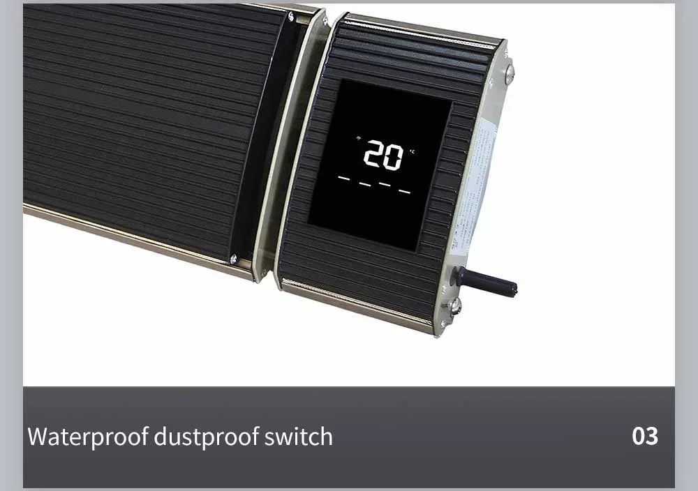 2400W JHheatsup  Wifi outdoor strip heater patio panel el calentador electrico wall mounted infrared heater for Yoga garden