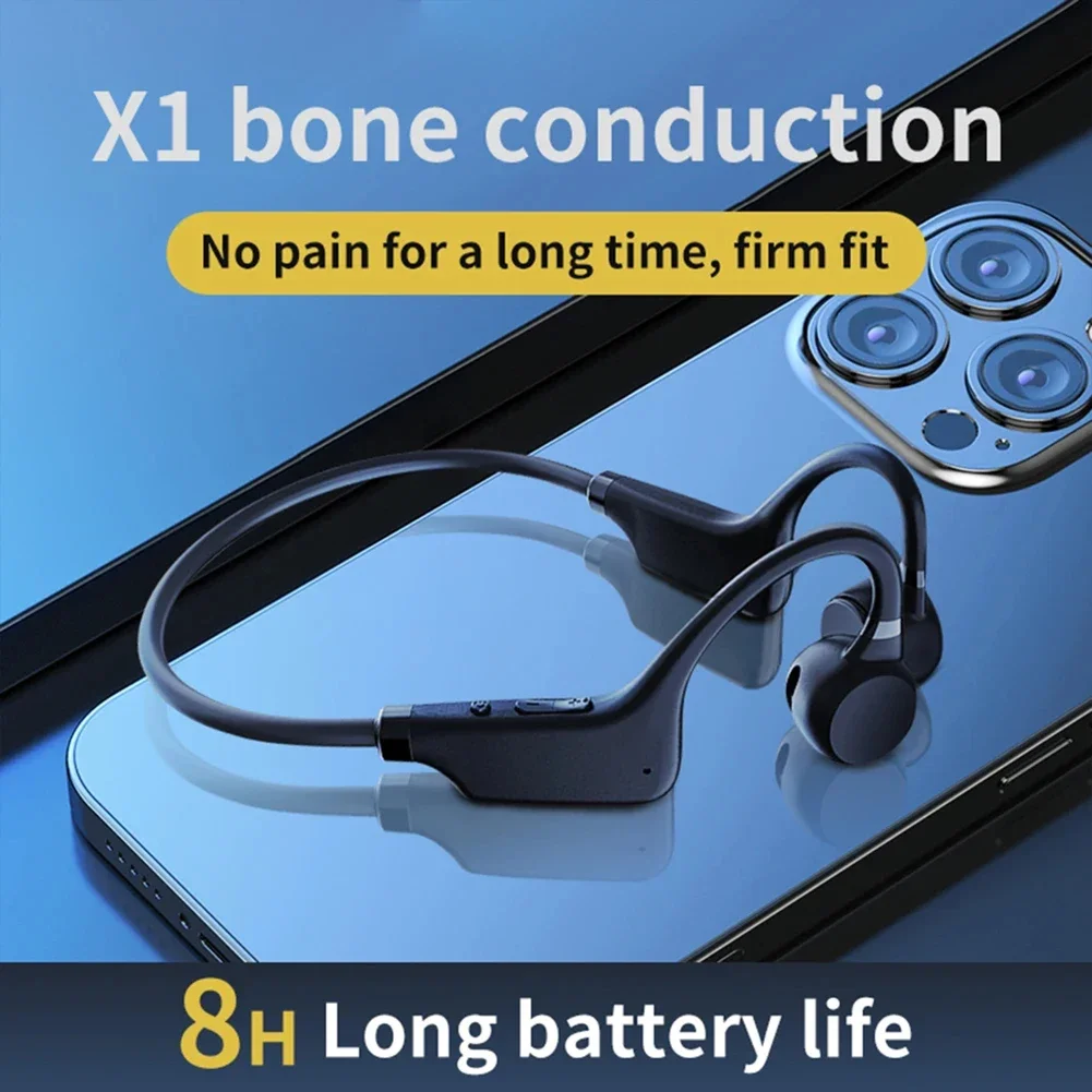 X1 TWS Bone Conduction Bluetooth Headphone Sports Earphone Waterproof Wireless Headset With Mic Ear-hook Bass Hifi Stereo