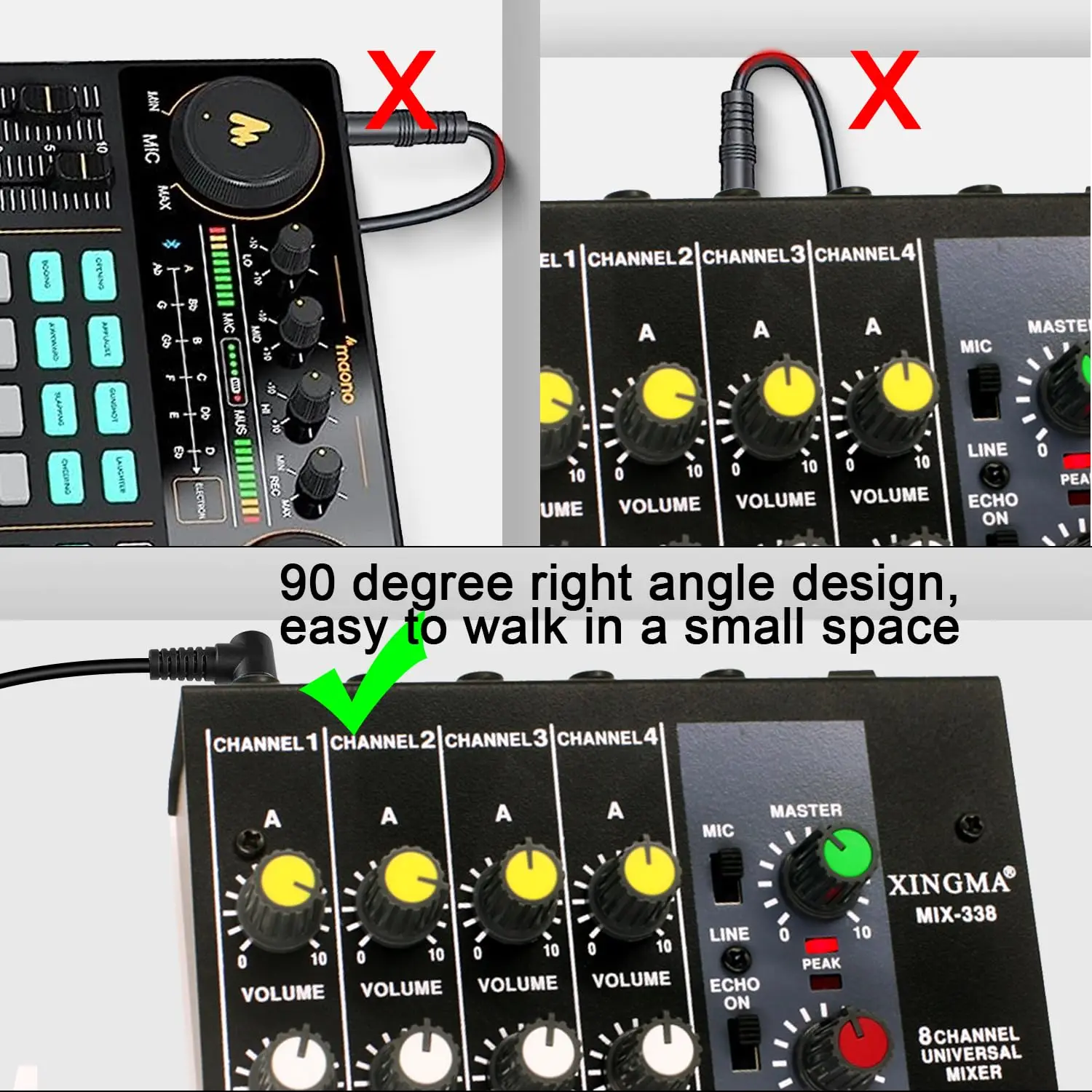 1pc XLR 3 핀 암-직각 6.35mm 1/4 \