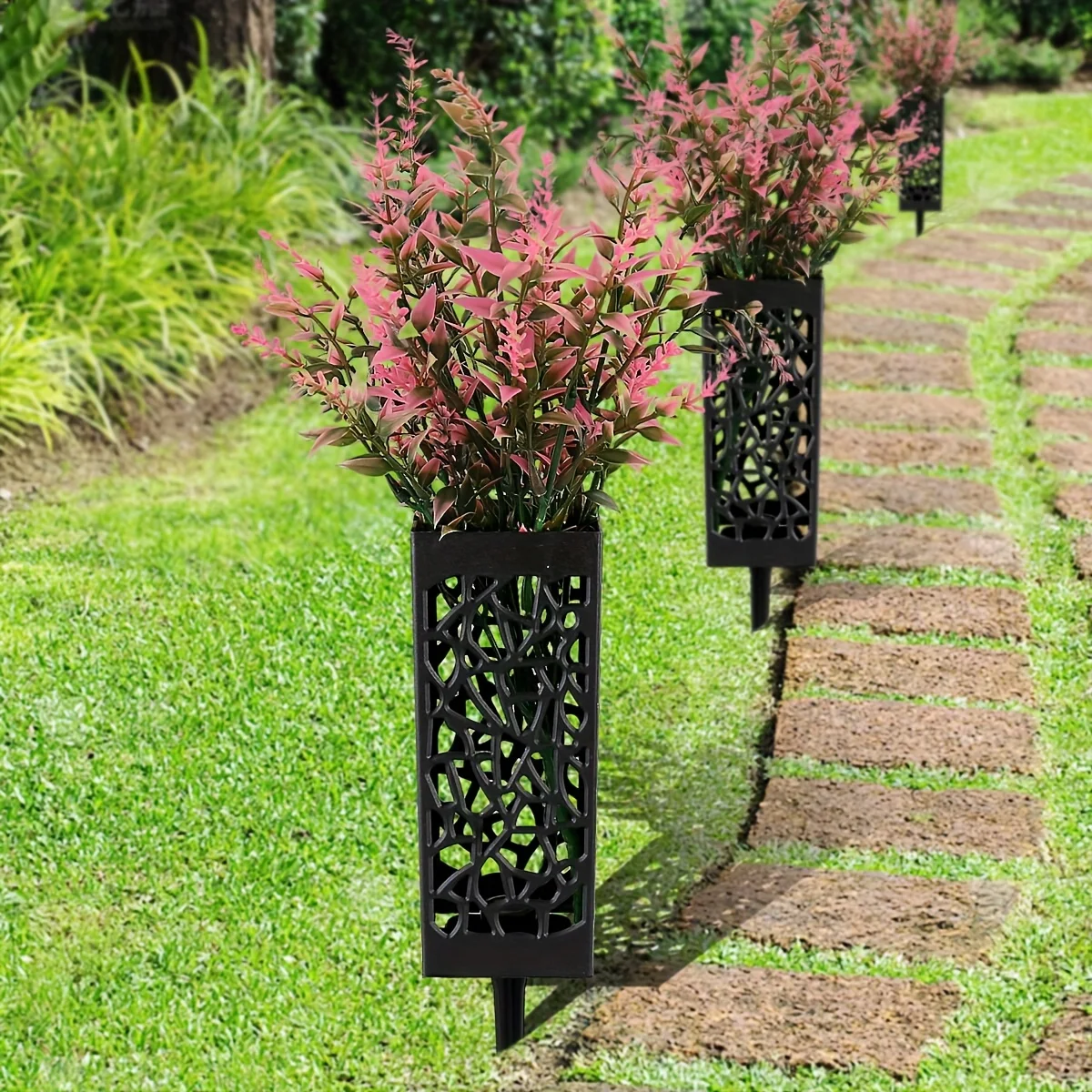 

3PCS Cemetery Vase Plastic Cemetery Vase Decorations Gravestone Grave Yard Ground Outdoor Flower Marker Home Decorations