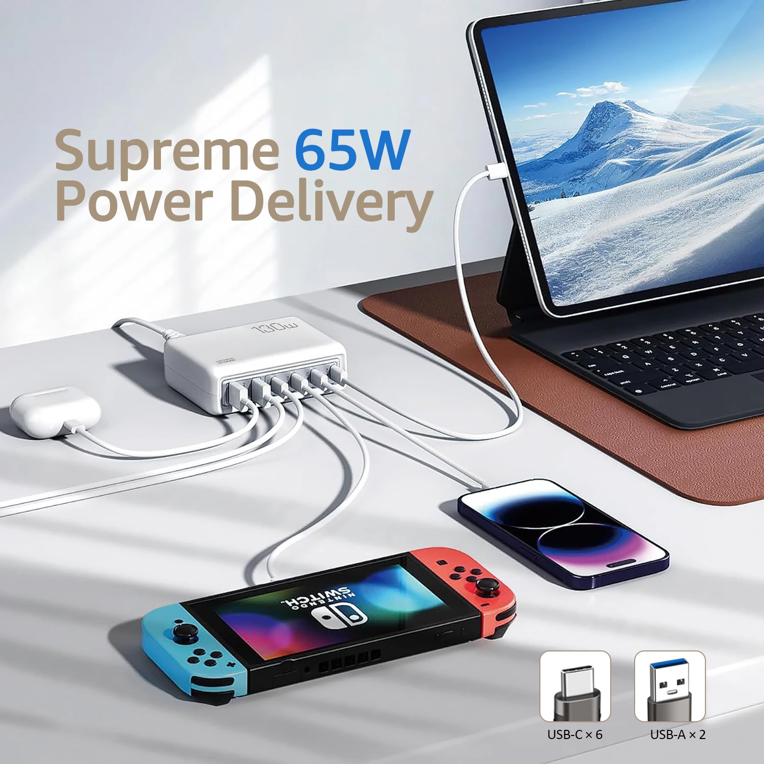 130W Fast Charger 6…