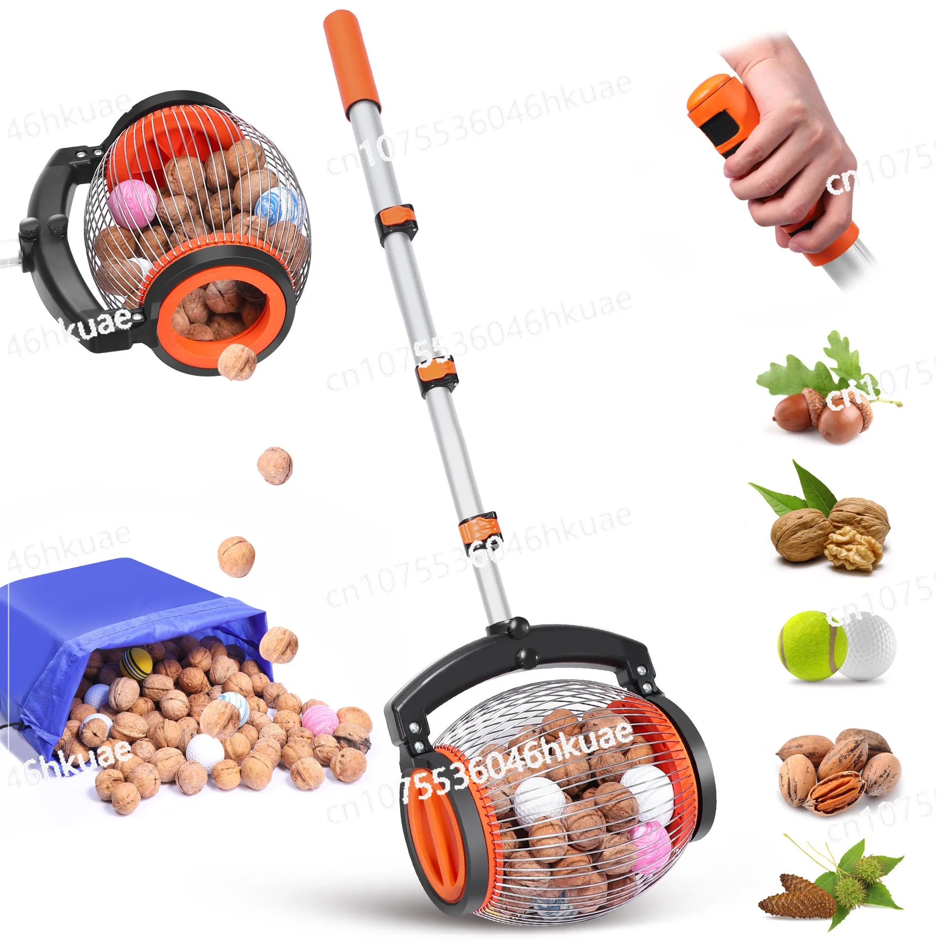 Rolling Adjustable Telescopic Tennis Ball Table Tennis Ball Pick-up Quick Fruit Picker Portable Ball Pick-up Multi-function