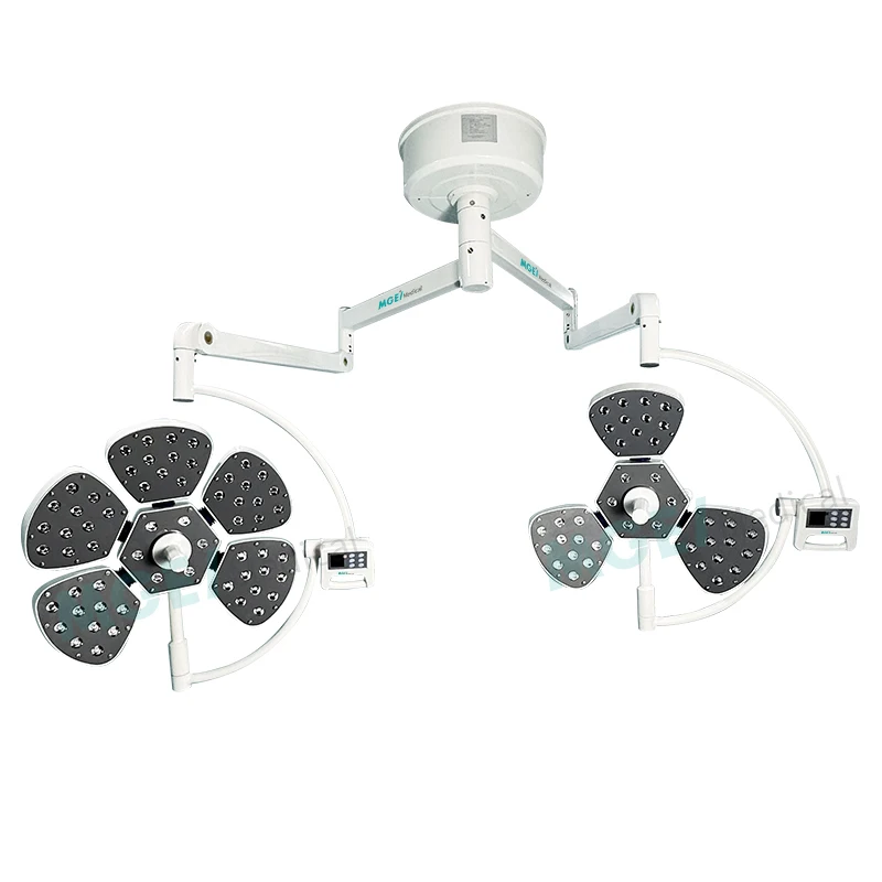 Ceiling Mount Petal Shaped Double Head LED Operating Lamp Built-In Endoscopic Mode Surgical Light For Hospital Clinic Operation