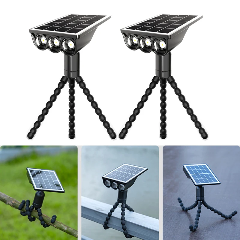 

Солнечные фонари, уличный светильник на солнечной энергии для кемпинга, портативный 3-светодиодный солнечный прожектор для газона, IP65, водонепроницаемый светильник для забора для сада, двора