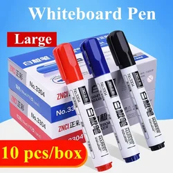 10 stks/doos Whiteboard Pen Gemakkelijk af te vegen Sneldrogend Marker op waterbasis Herhaalde schrijfbord Uitwisbaar