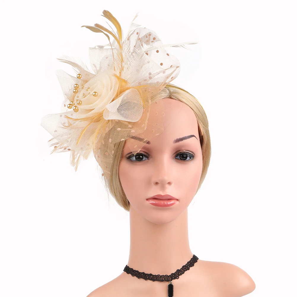 

Retro Fascinator Headband Bride Wedding Hat Banquet Headdress Women Hair Accessories Tea Party Costume Party Wear Cosplay