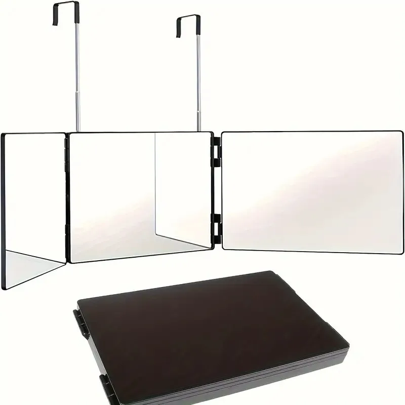 

A three-sided rotating and foldable vanity mirror, multi-functional vanity mirror, shaving mirror, beauty mirror, mirror with ho