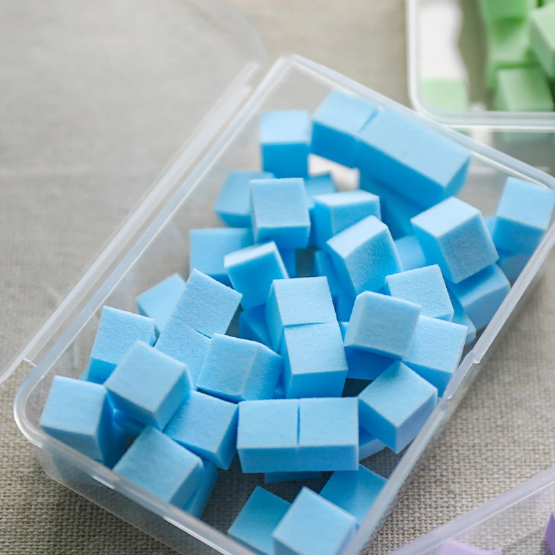 50 Teile/schachtel Nail art Schwamm Weiche Schwämme Macaron Farbe Nail art Stamper Werkzeuge Maniküre DIY Kreative Nagel Liefert Werkzeuge